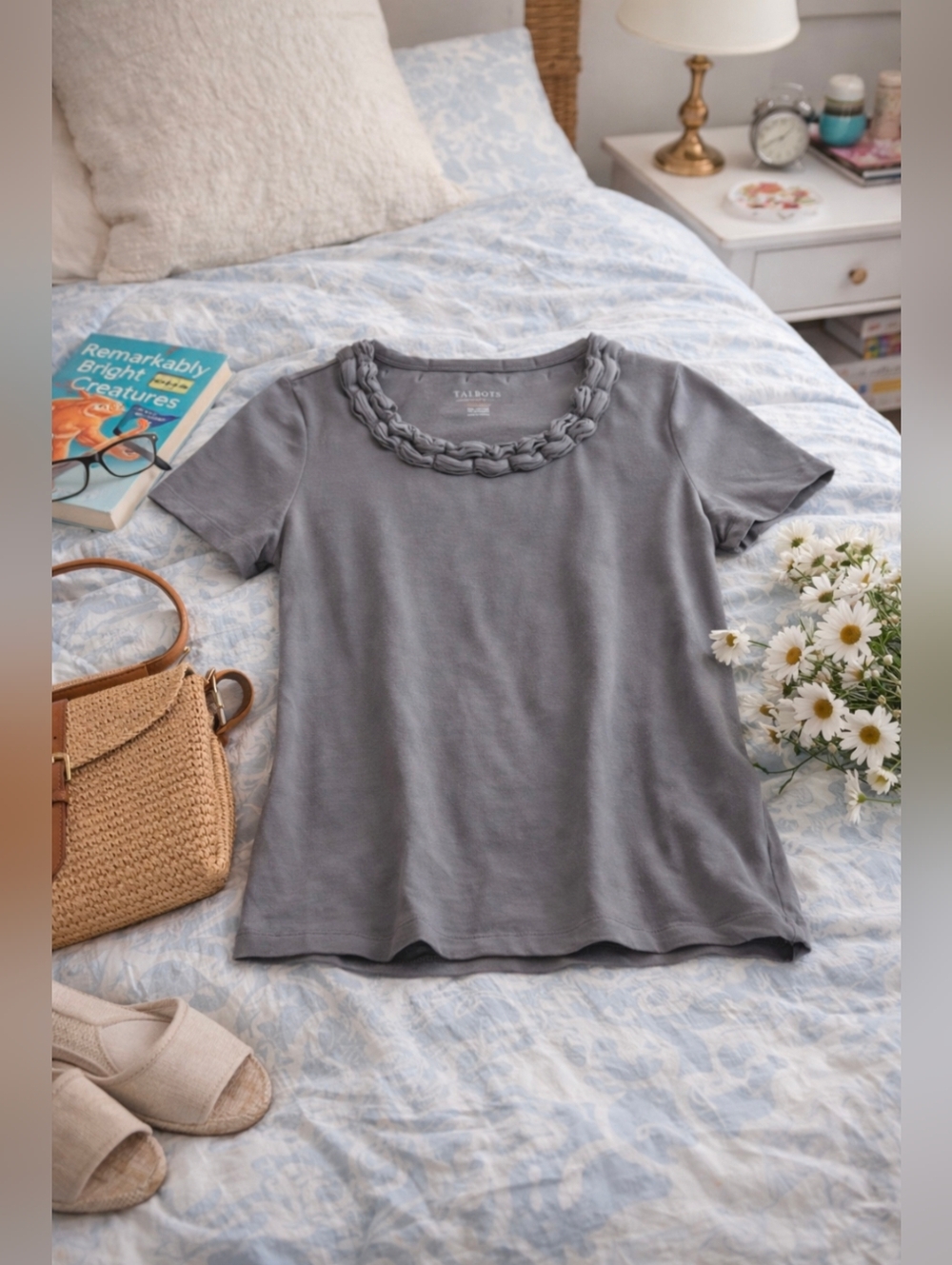 Talbots | Medium Petite | Short Sleeve | Mid-Gray | Dessy Tee
